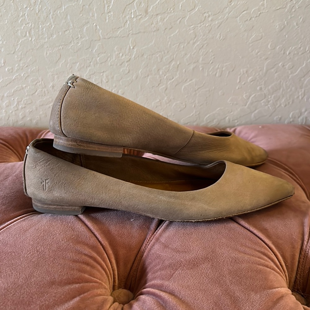 Frye Pointy Distressed Flats